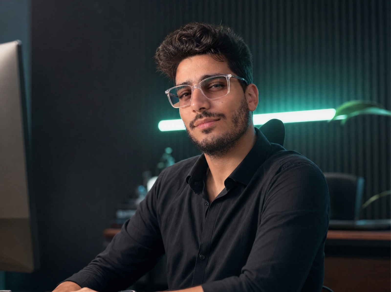 Fady Tosson working in his studio